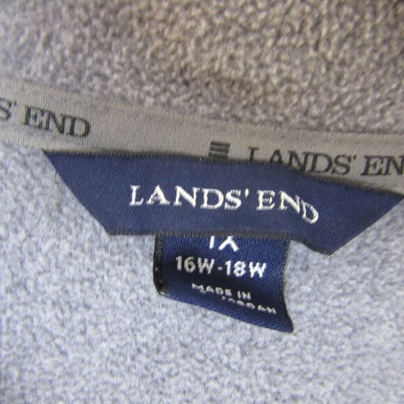 Lands End Fleece Vest Gray Therma Check Cozy Winter Outdoor Womens Plus Size XL - Picture 3 of 5